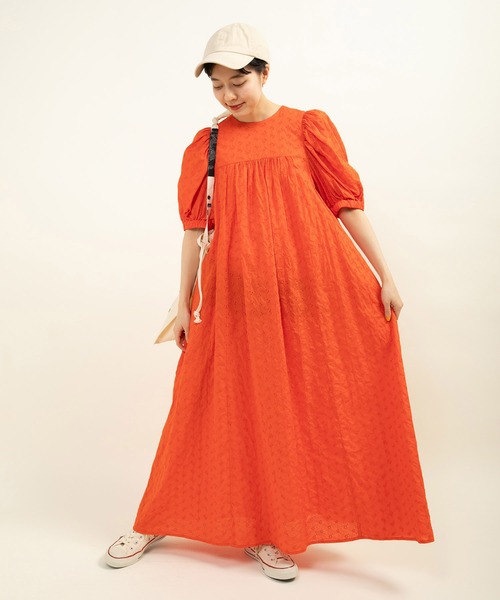 Dot＆Stripes CHILD WOMAN ワンピース 小花エンブロイダリー