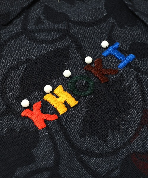 khoki 柄シャツ KHOKI シャツ Hand embrtridered-design shirt メンズ