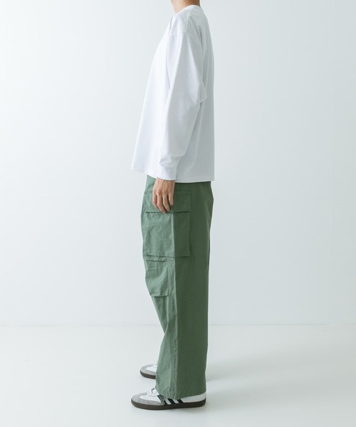 美品　Vuori メンズ リップストップ カーキ コットン パンツ Sサイズ URBAN RESEARCH パンツ iD コットンリップストップカーゴパンツ