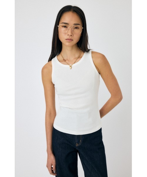 MOUSSY（マウジー） タンクトップ ノースリーブ BASIC RIB タンク
