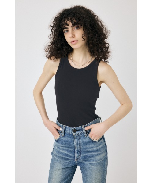 MOUSSY（マウジー） タンクトップ ノースリーブ BASIC RIB タンク