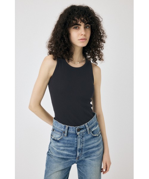MOUSSY（マウジー） タンクトップ ノースリーブ BASIC RIB タンク