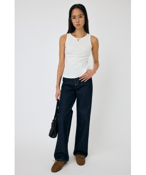 マヌーシュ　ノースリーブトップス MOUSSY（マウジー） タンクトップ ノースリーブ BASIC RIB タンク