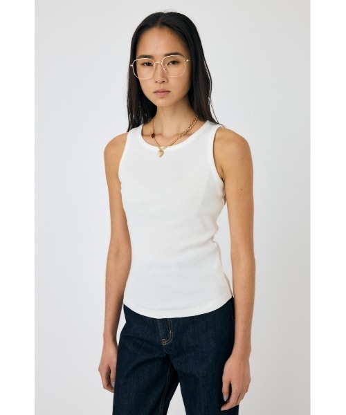MOUSSY（マウジー） タンクトップ ノースリーブ BASIC RIB タンク