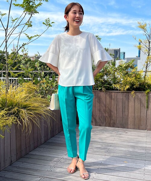 お値下げ中【未使用】半袖ブラウス　ネイビー　定価17,930円 NOLLEY'S 「NOLLEY'S」 半袖ブラウス 36 ネイビー レディース
