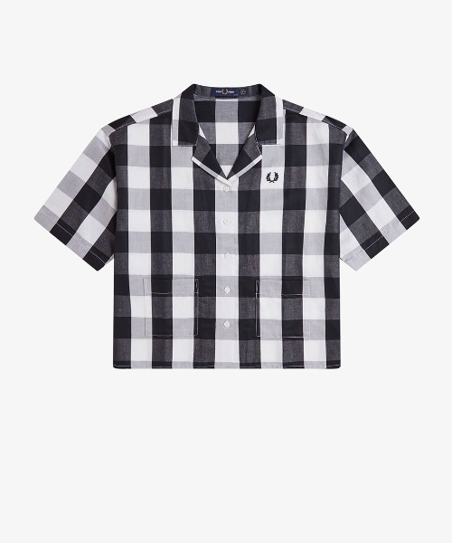 Fred Perry 七分袖シャツ レディース Lサイズ チェック柄 Fred Perry 七分袖シャツ レディース Lサイズ チェック柄
