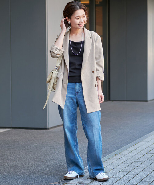 SLOBE IENA リネンライクツイルダブルブレストジャケット 24SS SLOBE IENA｜《追加》リネンライクダブルブレストジャケット