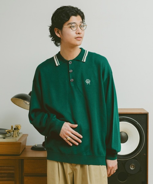 美品 半袖ニットポロシャツ ピンク ニット セーター ワン