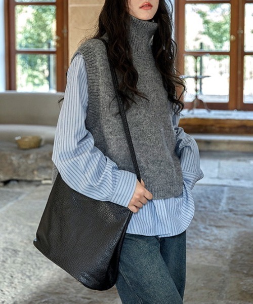 「SHEENA」 タートルネックニット M グレー レディース_画像9