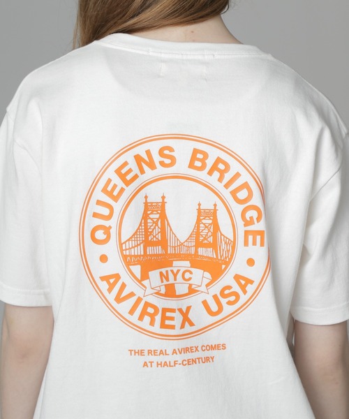AVIREX tシャツ CIRCLE LOGO T-SHIRT ”QUEENS BRIDGE”/サークル