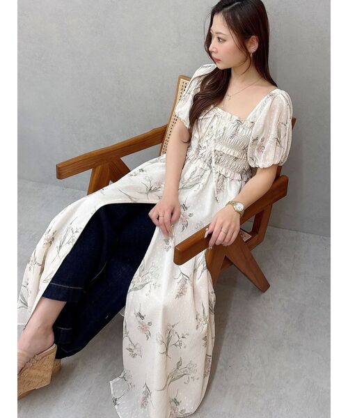 ちゅんまり様⚘⚘⚘ シャーリングワンピース　2着　オーダー MERCURYDUO（マーキュリーデュオ） ワンピース 夏 半袖 ボタニカル