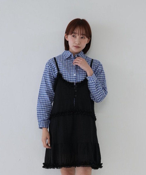 Uenui ブラウス シャツ 「 cunii 」ギンガム チェック