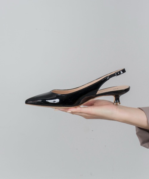 【美品】ファビオルスコーニ　バックルパンプスブラック35 1/2 ポインテッドト FABIO RUSCONI パンプス 「FABIO RUSCONI/ファビオルスコーニ