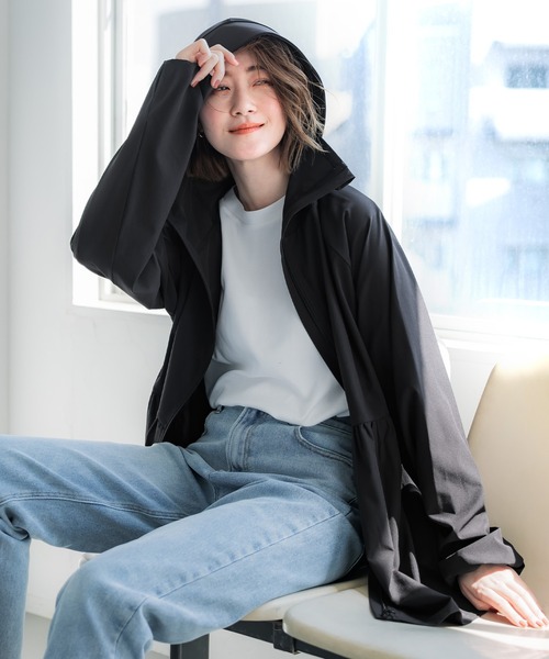 coca（コカ） tシャツ UVカットギャザーパーカー レディース