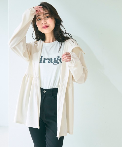 coca tシャツ UVカットギャザーパーカー レディース : ZOZOTOWN