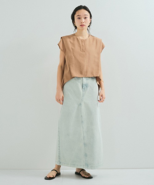 ブラウス シャツ 「セットアップ対応」タンブラーブッチャー2WAYヘムタックブラウス レディースの画像