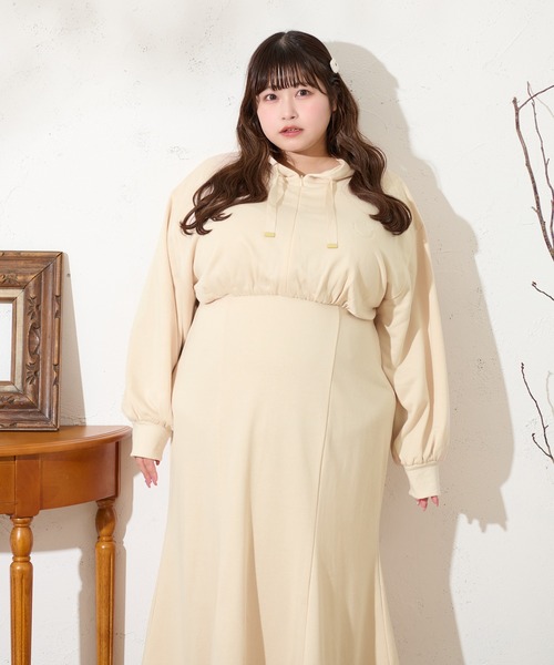 ワンピース soorproom Eloise 3y フリルカラーロング丈ジョゼットワンピース[品番：DSSW0004189