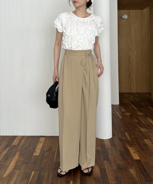 pu♡　【新品】CAPRICIEUX LEMAGE ラップリボンパンツ CAPRICIEUX LE'MAGE（カプリシューレマージュ） パンツ ラップリボン