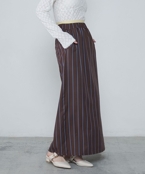 スカート mayo le ELMi スカート Striped narrow long skirt / 「UV/速乾