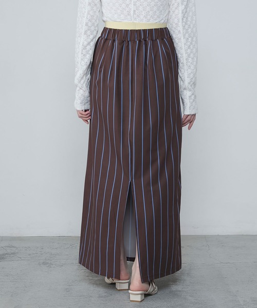 le ELMi スカート Striped narrow long skirt / 「UV/速乾