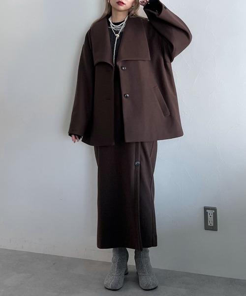 HARE」 ピーコート FREE ボルドー レディース