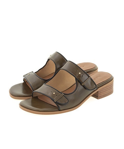 LOEWE★ペタル ベルト フラットサンダル レザー スクエアトゥ ペタル ベルト フラットサンダル（ベジタブルタンニンカーフ