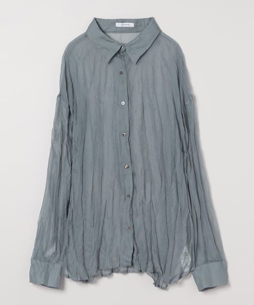 ブラウス シャツ シボワッシャーワイドシャツ レディース JEANASIS ブラウス シャツ リンクルワッシャーシアーシャツ