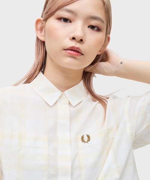 「FRED PERRY」 半袖シャツ 10 ネイビー レディース FRED PERRY 「FRED PERRY」 半袖シャツ 10 ネイビー レディース