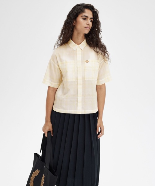 「FRED PERRY」 半袖シャツ 10 ネイビー レディース FRED PERRY 「FRED PERRY」 半袖シャツ 10 ネイビー レディース