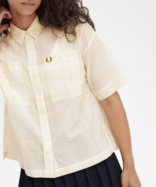 「FRED PERRY」 半袖シャツ 10 ネイビー レディース FRED PERRY 「FRED PERRY」 半袖シャツ 10 ネイビー レディース