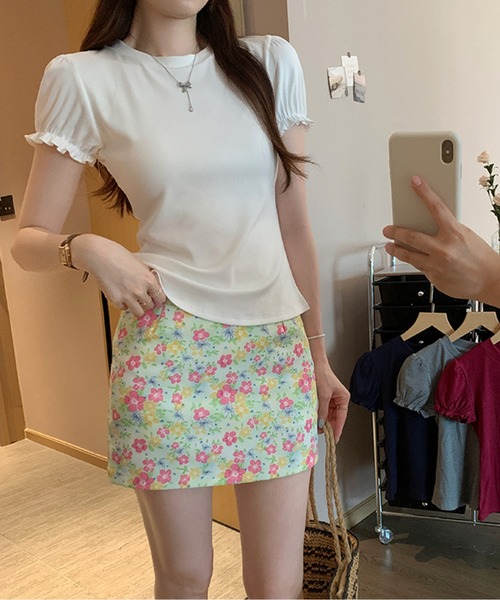 tシャツ パフスリーブTシャツ レディース