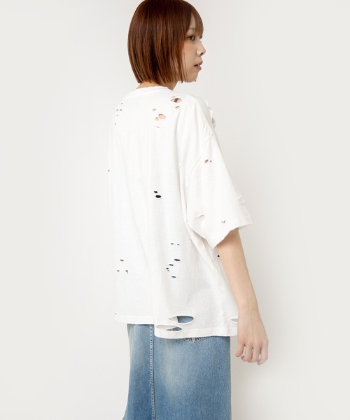 tシャツ M2523 ダメージルーズＴ レディース RNA tシャツ M2523 ダメージルーズT レディース : ZOZOTOWN