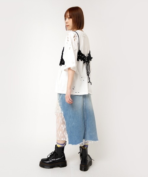 tシャツ M2523 ダメージルーズＴ レディース RNA tシャツ M2523 ダメージルーズT レディース : ZOZOTOWN