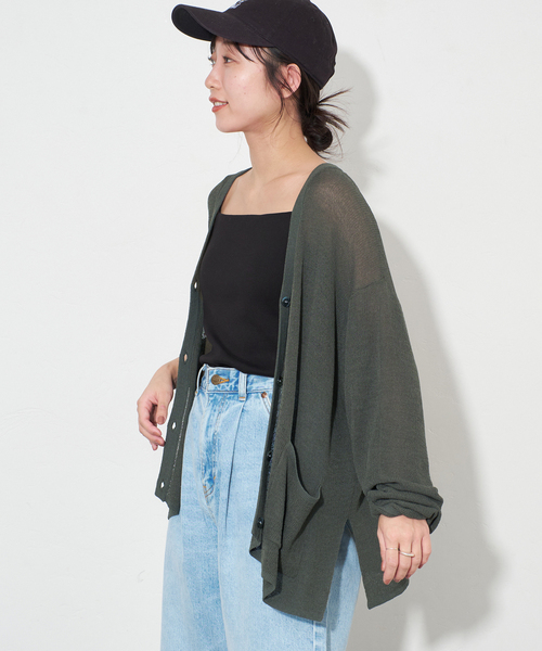 SLOBE IENA カーディガン 畔オーバーカーディガン レディース