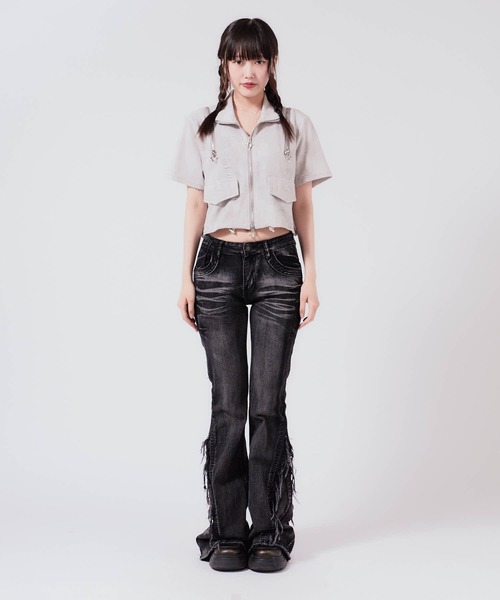 Chick tシャツ Cropped Zip Tops / クロップド ZIPトップス レディース