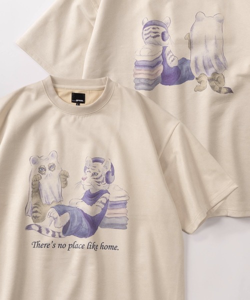 アルベロ❤　半袖Tシャツ アロハシャツ tシャツ 「85」フロント＆バック イヌネコ イラスト