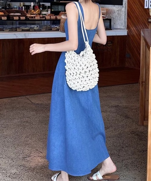 SPIGA（スピーガ） ワンピース スクエアネックノースリーブデニム