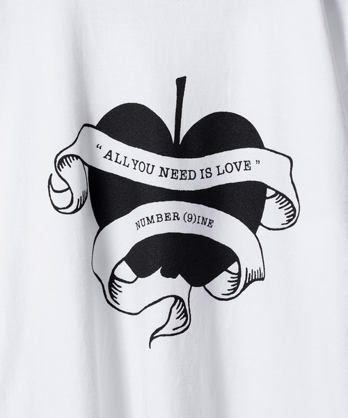 「NUMBER (N)INE」 長袖Tシャツ 3 ホワイト×グリーン メンズ