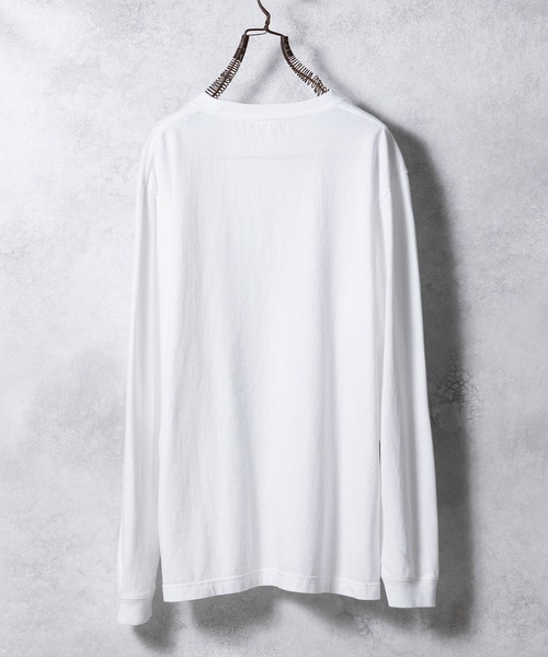 「NUMBER (N)INE」 長袖Tシャツ 3 ホワイト×グリーン メンズ