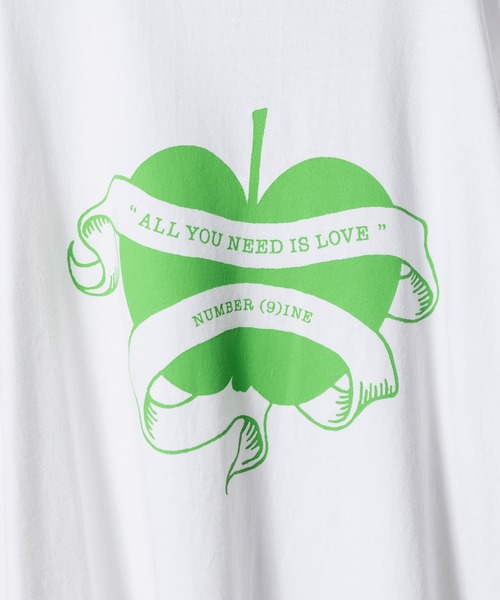 「NUMBER (N)INE」 長袖Tシャツ 3 ホワイト×グリーン メンズ