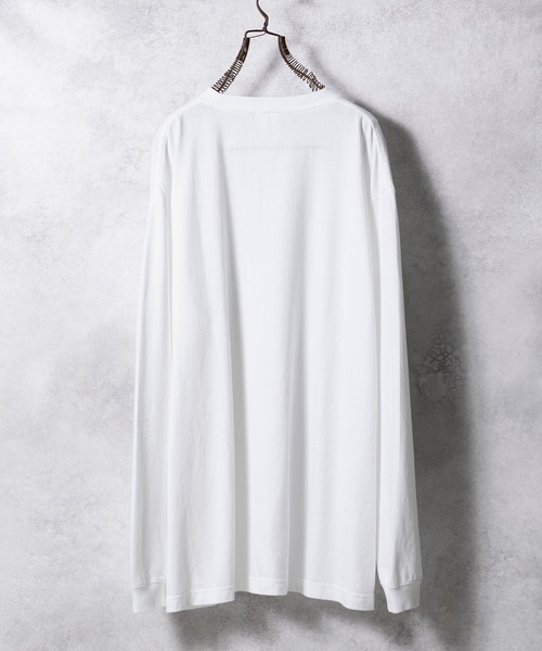「NUMBER (N)INE」 長袖Tシャツ 3 ホワイト×グリーン メンズ