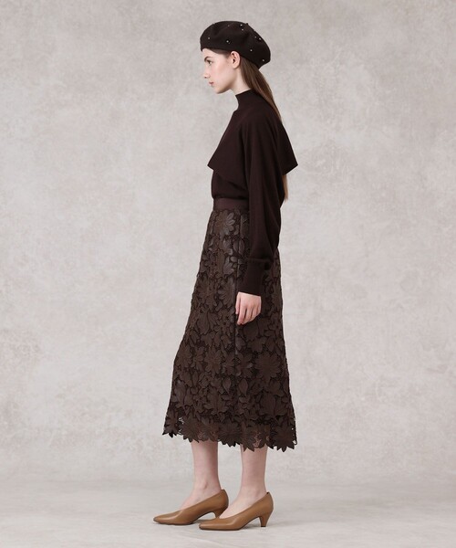 【新品タグ付き】アナイ　ドローイングエンブロイダリースカート　38　黒 ANAYI ドローイング エンブロイダリースカート 38 アナイ ドローイング