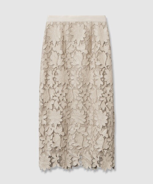 ANAYI（アナイ） スカート レザーフラワーエンブロイダリー スカート