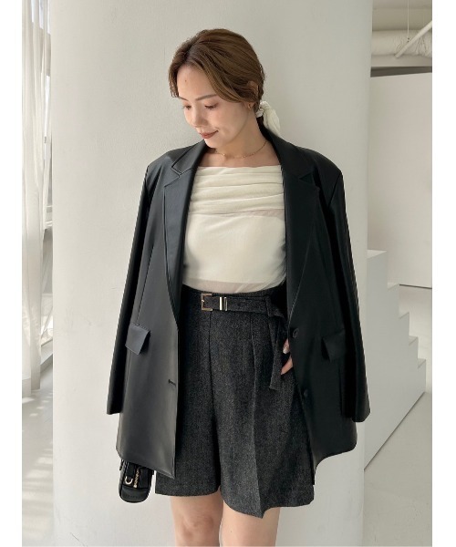 FRAY I.D tシャツ オフショルフロッキーチュールトップス