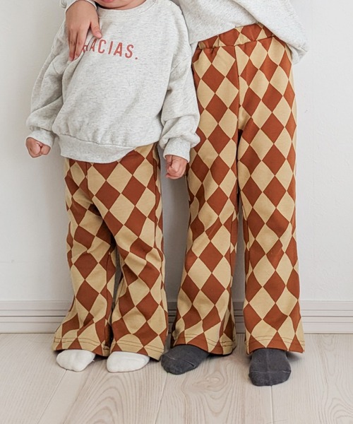 FRARE PANTS BEIJE 38 フレア パンツ ベージュ 馬車 総柄 BREEZE（ブリーズ） パンツ Im Jelly！総柄ジャガードフレアパンツ
