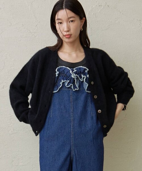 美品！Omekashi ファーカシミヤ 2WAY カーディガン　ブルー 人気アイテムが再登場！】ファーカシミヤ2WAYカーディガン | Omekashi