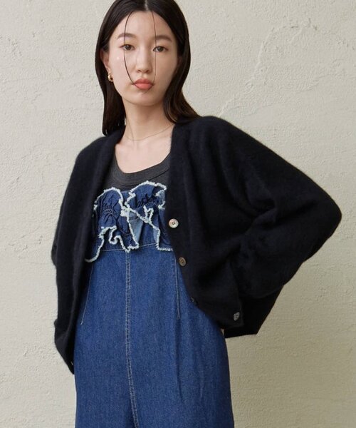 Omekashi（オメカシ） カーディガン ファーウール2WAY Vカーディガン