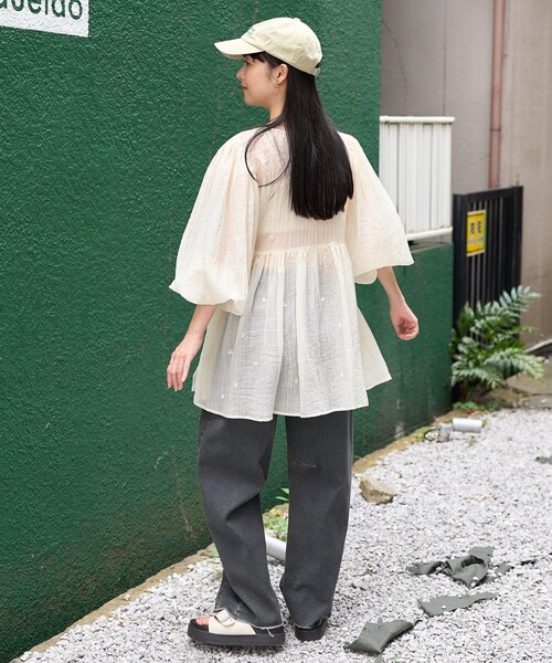 FREAK'S STORE（フリークスストア） 7分袖チュニック フリ- ブラック