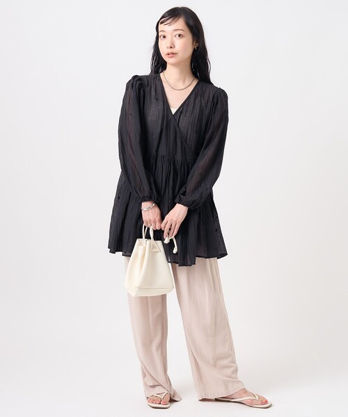 FREAK'S STORE（フリークスストア） 7分袖チュニック フリ- ブラック