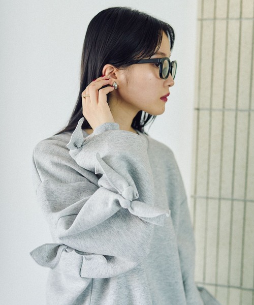 希少◆LIMIfeu◆リミフゥ◆リボンチュニック◆サイズS LEPSIM（レプシィム） トレーナー スウェット パフエアリボン